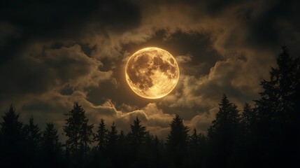 Full Moon Over Dark Forest