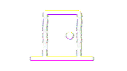 Icon door closed is distorted. Glitch. Noise, chromatic aberration, geometric distortion