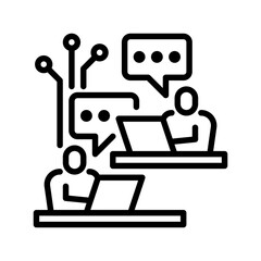 Remote Work line icon. Universal creative premium symbol. Vector sign icon logo template. Vector illustration