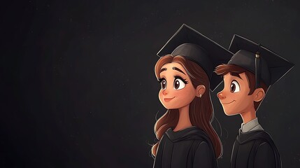 Obraz premium Celebrating Graduation A Couple's Achievement.