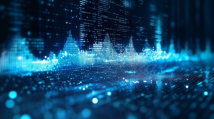 Abstract Blue Digital Data Visualization Background Technology Modern Futuristic Network Digital Waveform Graphic Design Illustration Abstract Data   