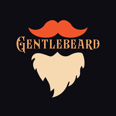Gentlebeard. Vector Illustration quote. Design for boys or men, dad t shirt, typography, print, gift card, label sticker, mug design. T shirt for Beardfull impressive boys. POD.