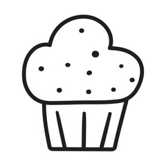 Muffin icon outline vector. bread.