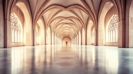 Fototapeta premium Elegant Archway Interior with Detailed Architecture and Natural Light