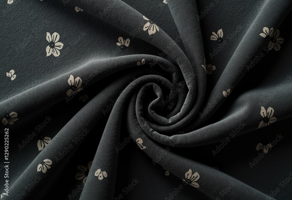 Aufkleber black velvet with floral touch: a flat and elegant texture featuring subtle floral patterns, ideal f