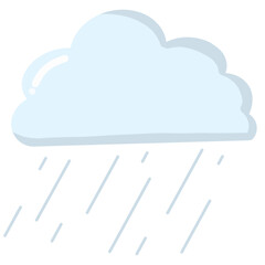 Cute Cartoon Raining Cloud Illustration