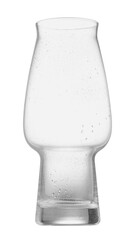 One empty beer glass isolated on white