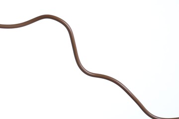 One brown electrical wire on white background