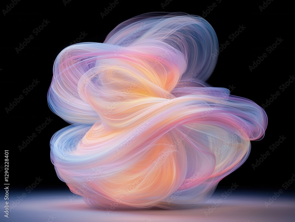 Poster dynamic abstract swirl of colorful light studio digital art creative environment close-up modern con