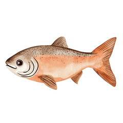Obraz premium Detailed Illustration of a Sockeye Salmon in a Realistic Style for Nature and Seafood Themes