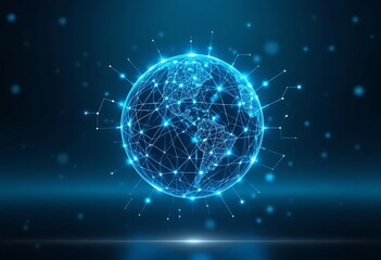 Obraz premium A Futuristic Digital Representation Of Global Data Communication Network
