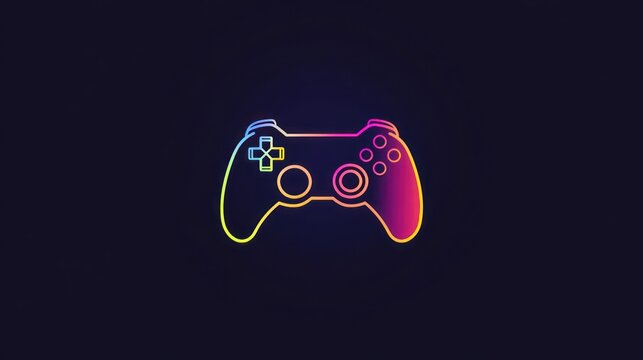 Colorful game controller on dark background; gaming, esports concept