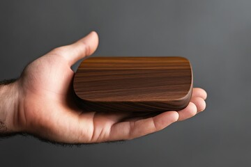 Handheld Dark Brown Wooden Cutting Board