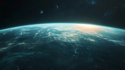 Obraz premium Breathtaking View of Earth from Space at Sunrise