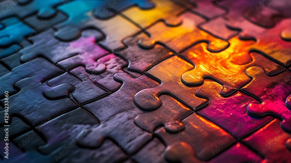 Poster abstract colorful puzzle pieces background texture image design interlocking jigsaw game pattern clo