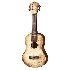 Fototapeta premium Vintage Ukulele with Distressed Finish Sitting on White Background Perfect for Music-Themed Projects and Promotions