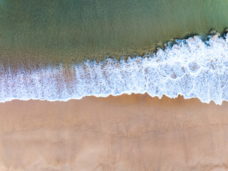 Summer seascape beautiful waves,Tropical sea water in sunny day, Top view from drone camera,Amazing...