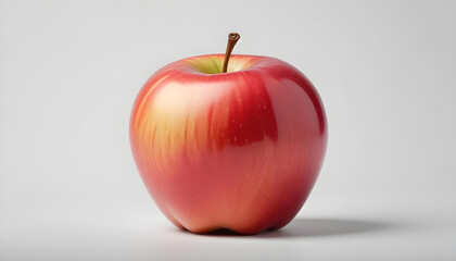 Red apples on simple and clean white or light grey background. Studio shot. 3D rendering. good for key up, isolated apple.