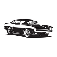Obraz premium vintage Car silhouette vector illustration