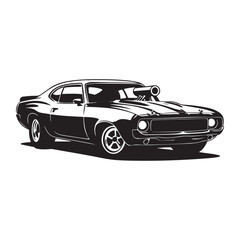 Naklejka premium vintage Car silhouette vector illustration