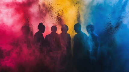 Naklejka premium Holi Festival of Colors, a holiday in India