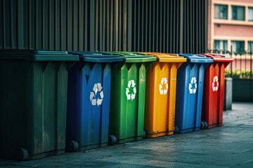 Recycle bin yellow green architecture.