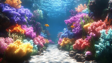 Naklejka premium Vibrant coral reef underwater scene