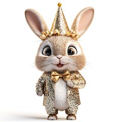 Celebration rabbit festive setting cute character joyful atmosphere