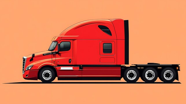 Vector illustration of a freightliner Cascadia, minimalistic and modern