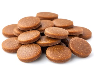 Pile of brown round tablets