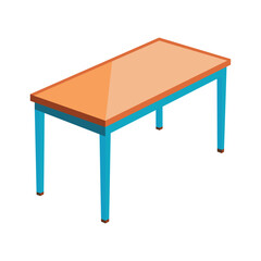 Rectangular Table Isolated on White Background