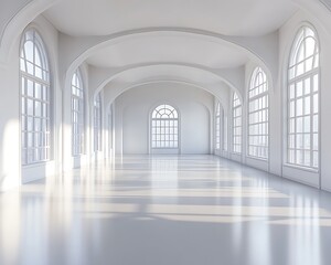 Sunlit White Hall Interior