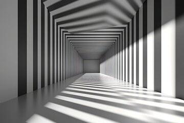 Obraz premium Abstract Corridor, Perspective, Light & Shadow, Interior, Architectural