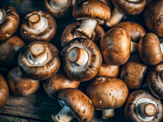 Delicious Champignon mushroom. Tasty Food background