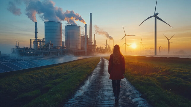 Zero-emission industrial plant, integrating solar, wind, and hydro power into its operations