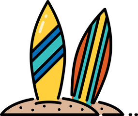 Surf board line icon