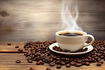Coffee drink wood cup.