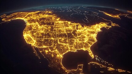 Night Lights of the United States A Satellite View of American Cities