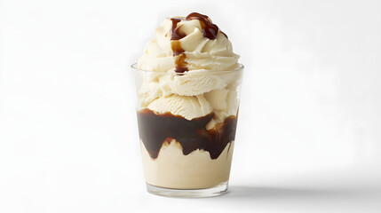 Delicious Affogato Dessert with Creamy Vanilla Ice Cream and Sauce