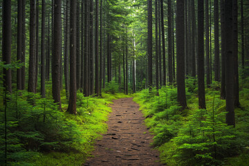 Obraz premium Tranquil Forest Pathway