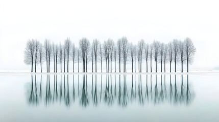 Obraz premium Reflections of Silence: A Minimalist Journey Through Nature