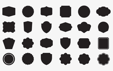 retro badges, stickers, and abstract shapes silhouette collection