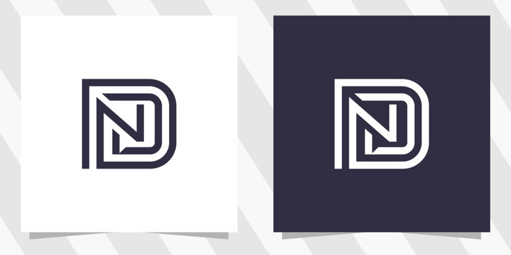 letter dn nd logo design vector