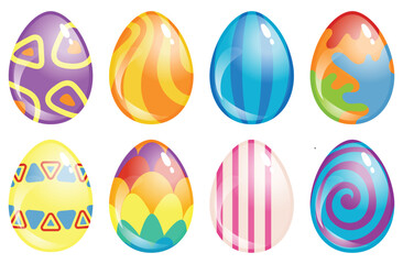 Set of colorful easter eggs vector