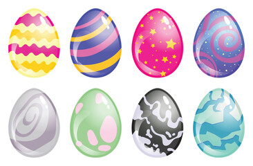 Set of colorful easter eggs vector