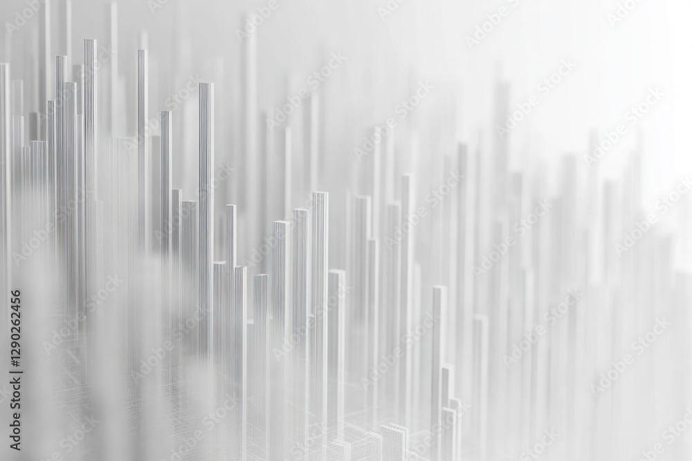 Poster abstract representation of sound waves in a minimalist design, showcasing vertical lines in varying 