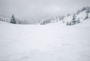 Fototapeta premium Peaceful Snowy Hills in a Winter Wonderland