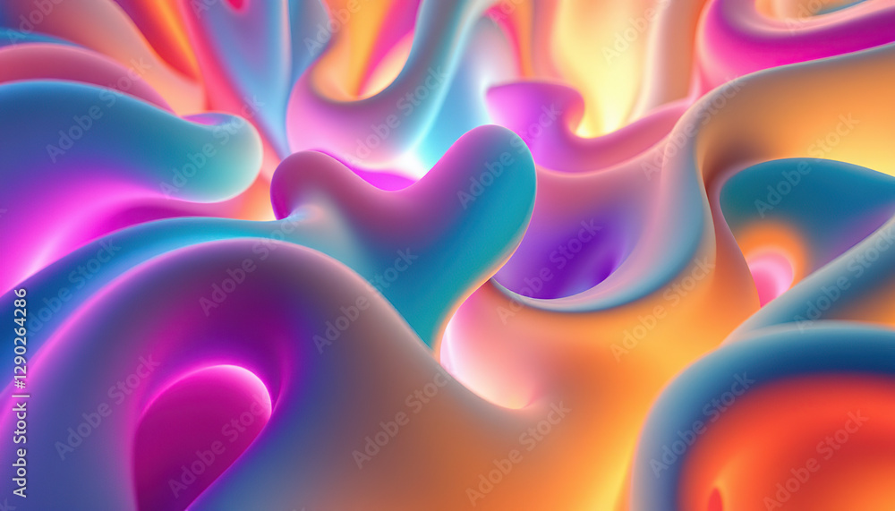 Poster abstract colorful fluid forms background design
