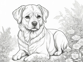 Fototapeta premium Dog color black and white isolated on white background,