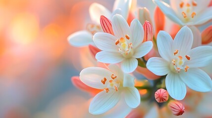 Fototapeta premium Close-up Soft Focus Blossoms in Sunlight